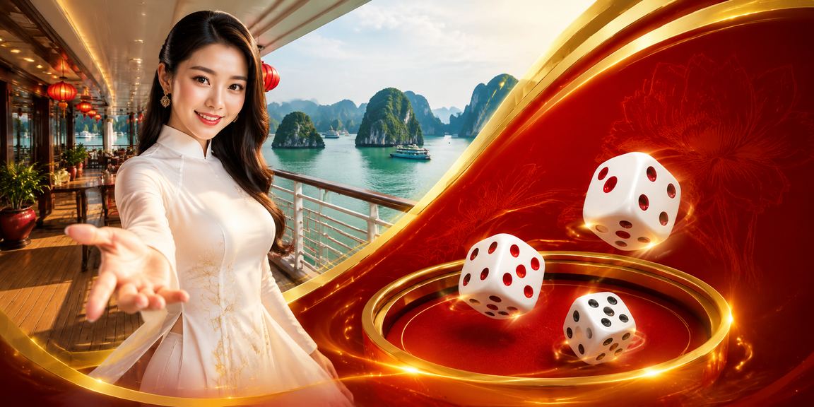 Trò chơi tài xỉu trong không khí lễ hội Vịnh Hạ Long với áo dài truyền thống