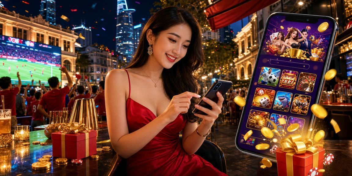 Người chơi slot game hào hứng tại TP. Hồ Chí Minh trong không gian giải trí