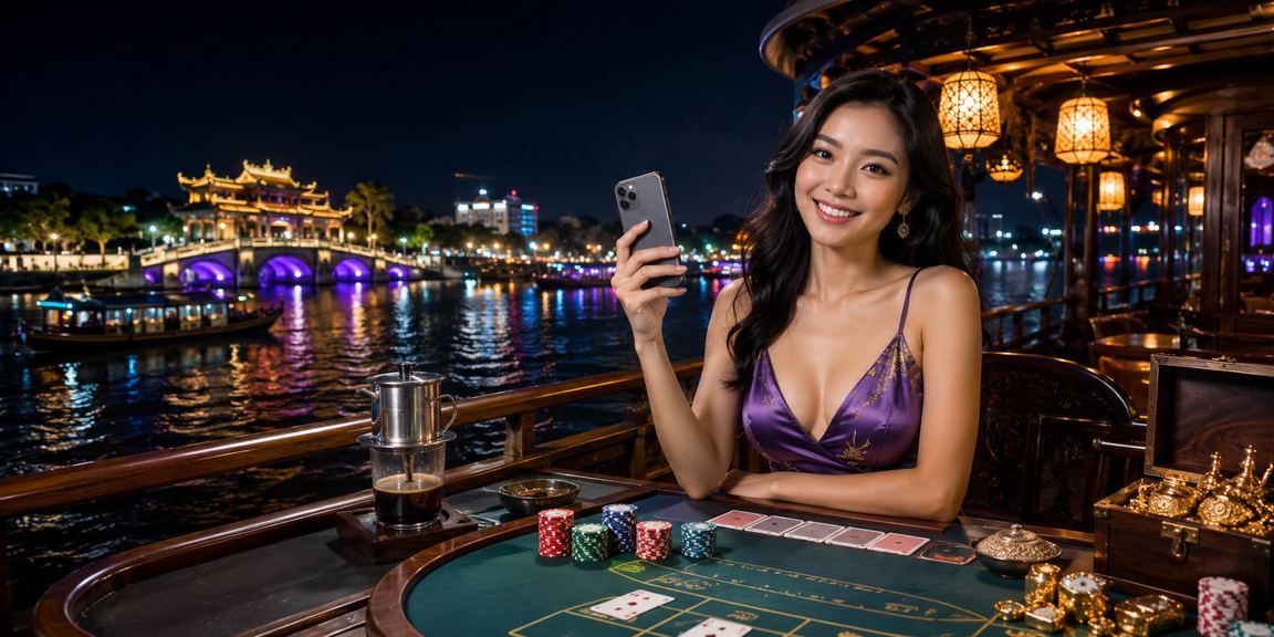Không gian thư giãn chơi baccarat với cà phê Việt Nam tại Huế